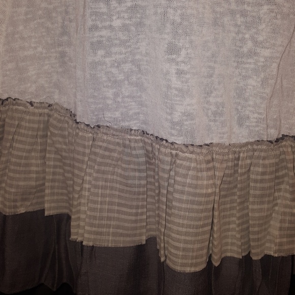 Last 2! Off White Ruffle Tunic S, M - Picture 2 of 4
